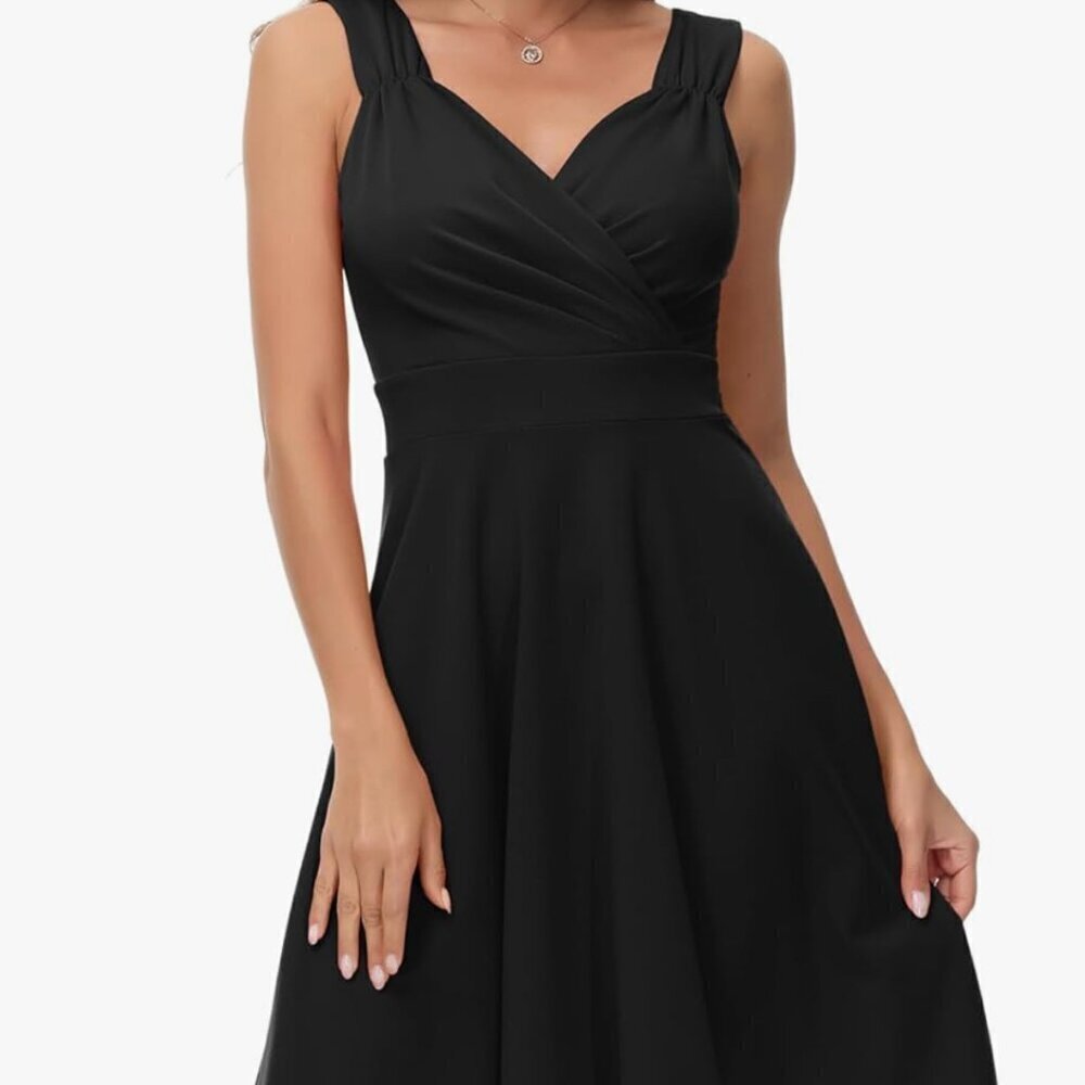 GRACE KARIN Women's Sleeveless Wrap V-Neck A-line Bridesmaid Cocktail Party Dres